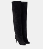 Alaïa Decollete Cuissardes suede knee-high boots