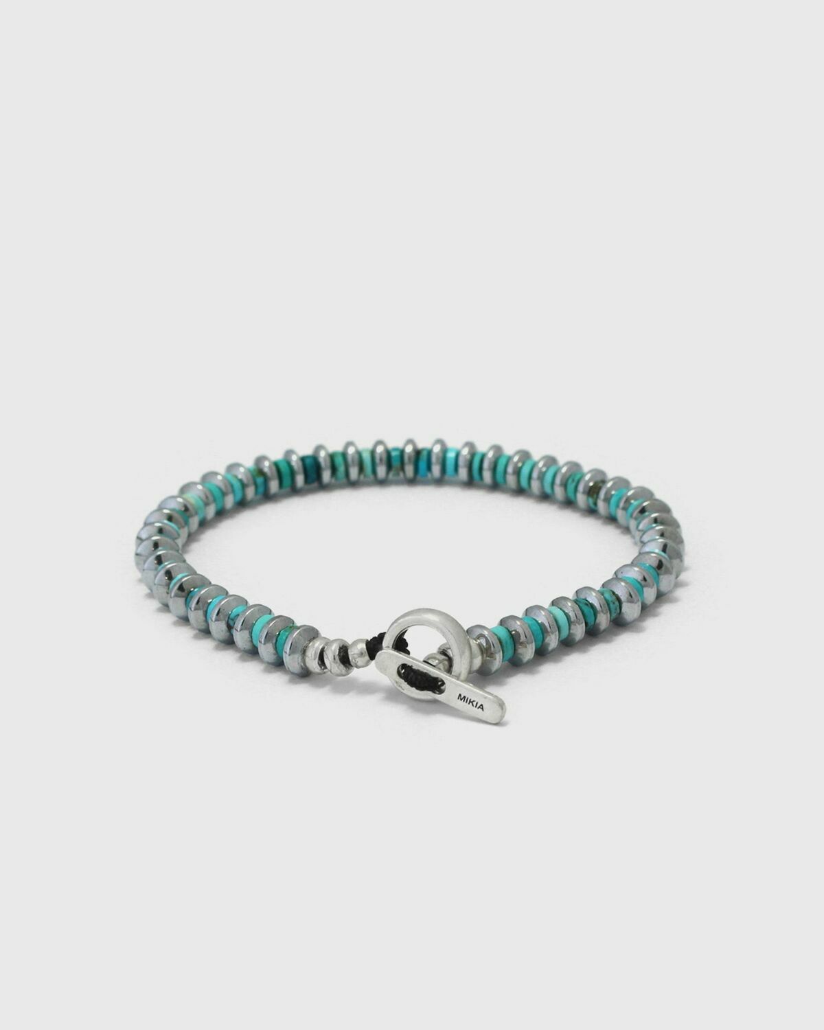 MIKIA Hematite roundel Blue Mens Bracelet