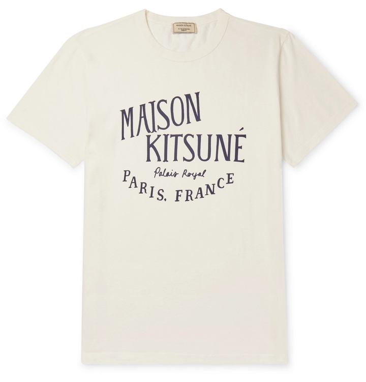 Photo: Maison Kitsuné - Logo-Print Cotton-Jersey T-Shirt - White