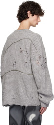 HELIOT EMIL Gray Distressed Sweater
