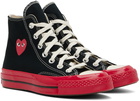 COMME des GARÇONS PLAY Black & Red Converse Edition PLAY Chuck 70 High-Top Sneakers