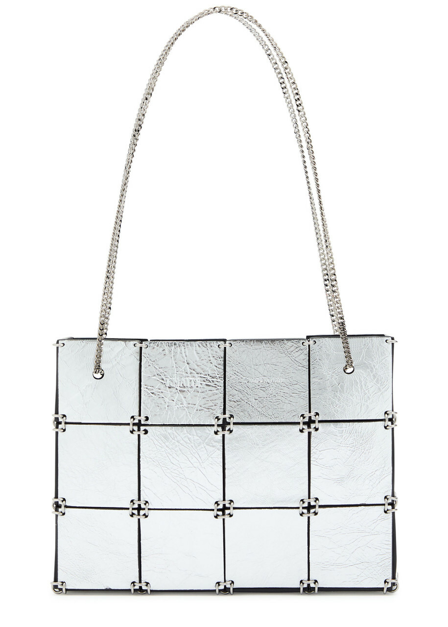 Khaite Emma Mini Panelled Metallic Leather Tote bag - Silver - One Size