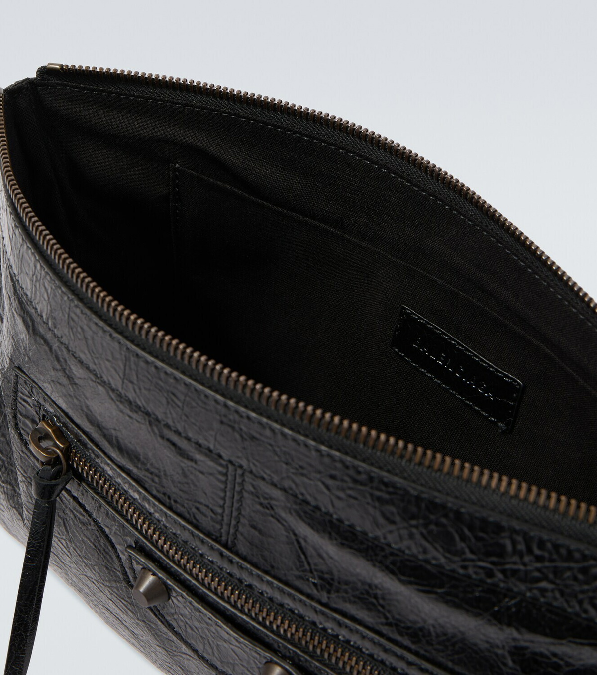Balenciaga Le City leather phone pouch