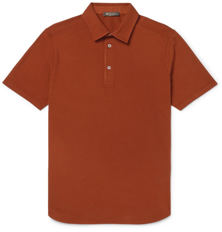 Photo: Loro Piana - Cotton-Piqué Polo Shirt - Burgundy