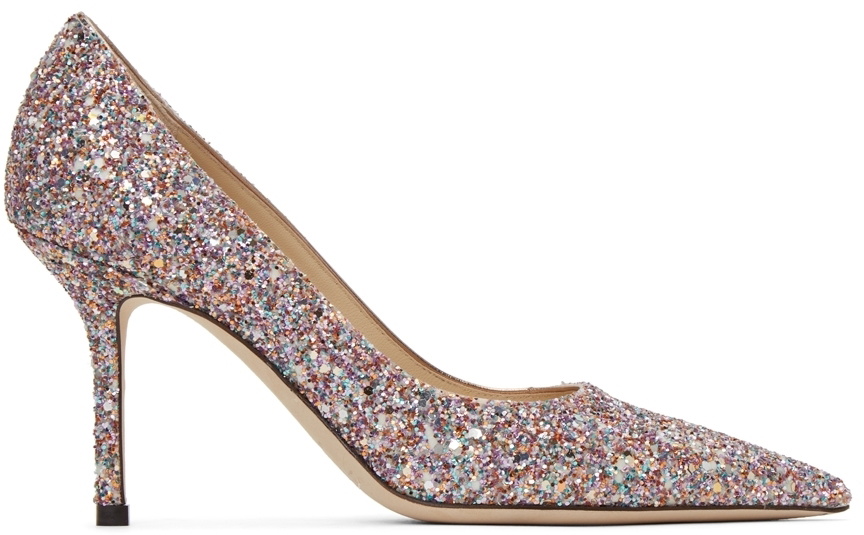 Jimmy Choo Pink Luminous Glitter Love 85 Heels Jimmy Choo