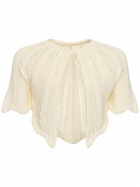 FORTE_FORTE Mercerized Crochet Cotton Cape Top