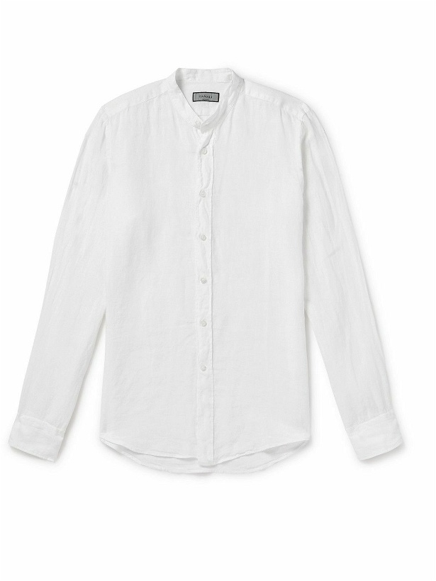 Photo: Canali - Grandad-Collar Linen-Gauze Shirt - White