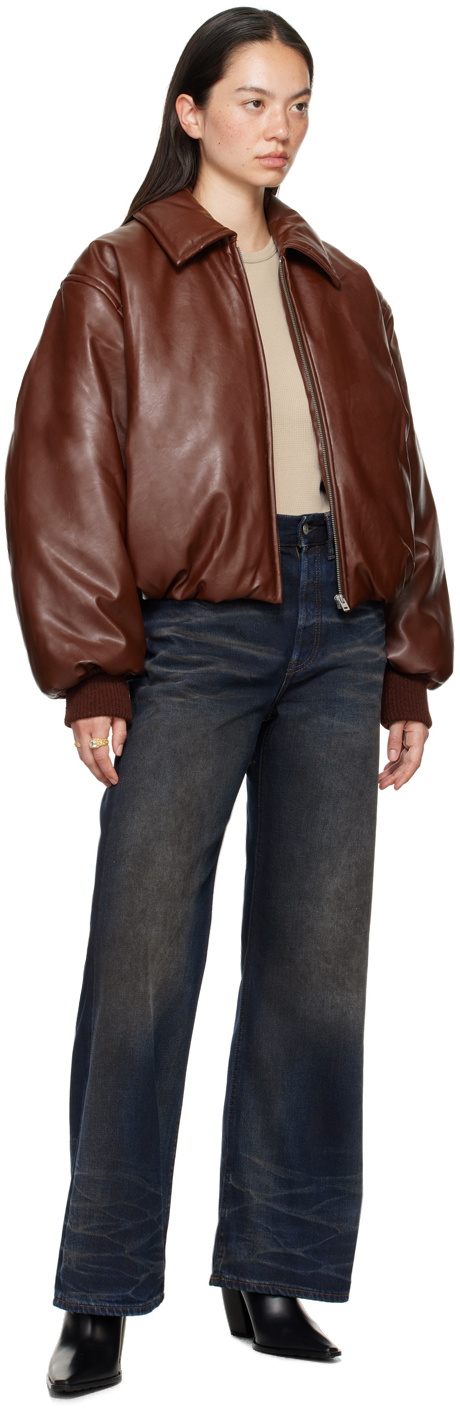 Acne Studios Red Coated Faux-Leather Bomber Jacket Acne Studios