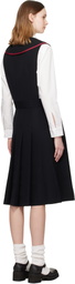 Comme des Garçons Girl Black Square Collared Pinafore Midi Dress