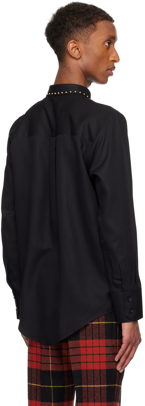 Ernest W. Baker Black Studded Collar Shirt Ernest W. Baker