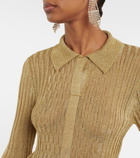 Victoria Beckham - Metallic ribbed-knit top