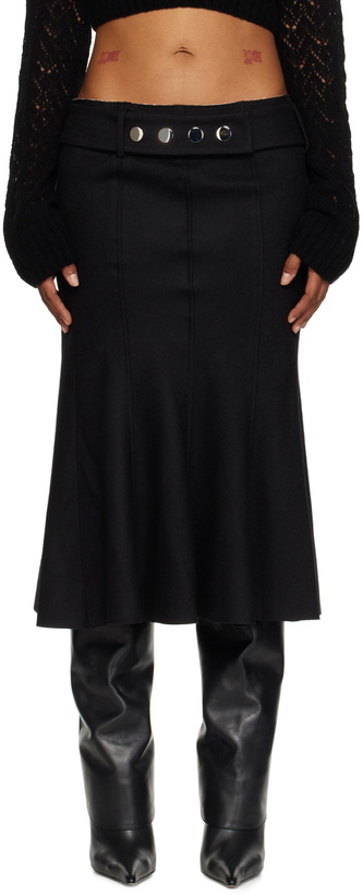 Photo: JUNEYEN Black Flared Midi Skirt