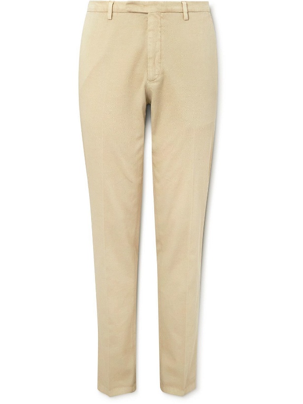 Photo: Boglioli - Straight-Leg Textured Cotton-Blend Suit Trousers - Neutrals