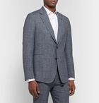 Paul Smith - Navy Soho Slim-Fit Puppytooth Wool, Silk and Linen-Blend Suit Jacket - Navy