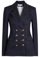 Veronica Beard Claude Dickey Double-breasted Denim Blazer Dark Blue