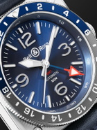 Bell & Ross - BR 03-93 GMT BLUE Automatic Stainless Steel Watch, Ref. BR0393-BLU-ST/SCA