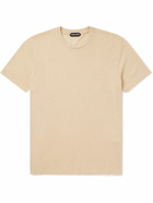 TOM FORD - Logo-Embroidered Cotton-Blend Jersey T-Shirt - Neutrals