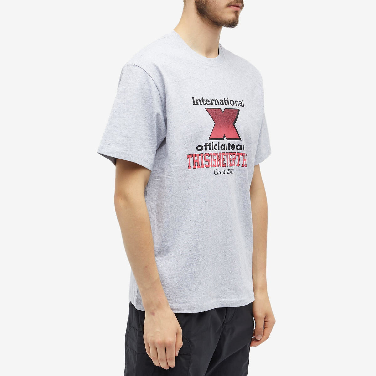 thisisneverthat Men's X-INTL.Tee in Heather Grey thisisneverthat