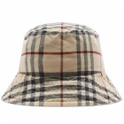 Burberry Men's Tartan Classic Bucket Hat in Stone
