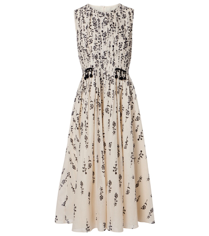 Photo: 'S Max Mara Embellished floral cotton voile midi dress