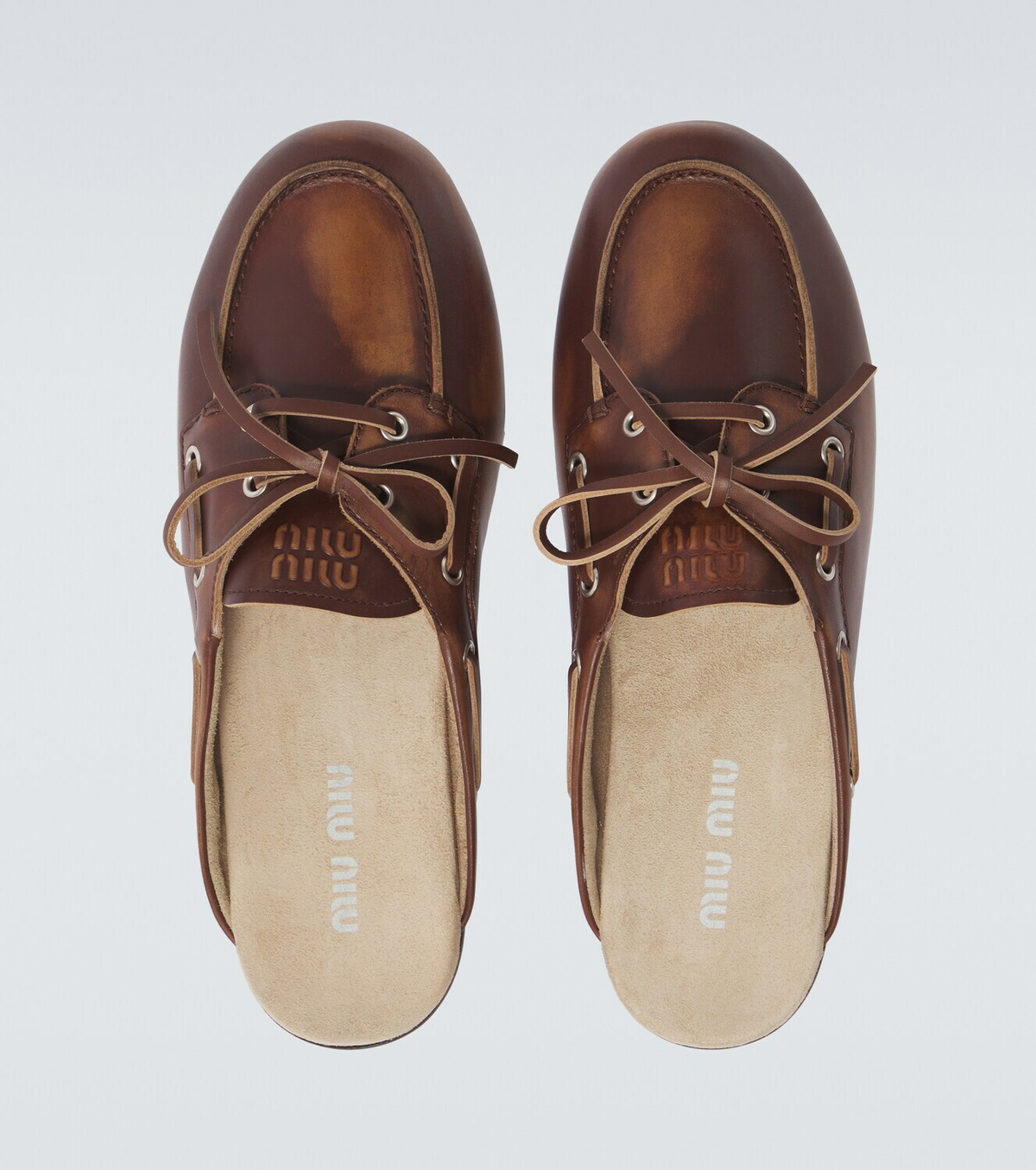 MIU MIU Leather Mules 37 1/2 24〜24.5 Miu Miu Leather mules Miu Miu