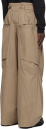 FFFPOSTALSERVICE Beige Wide Belted Draped Pocket Trousers