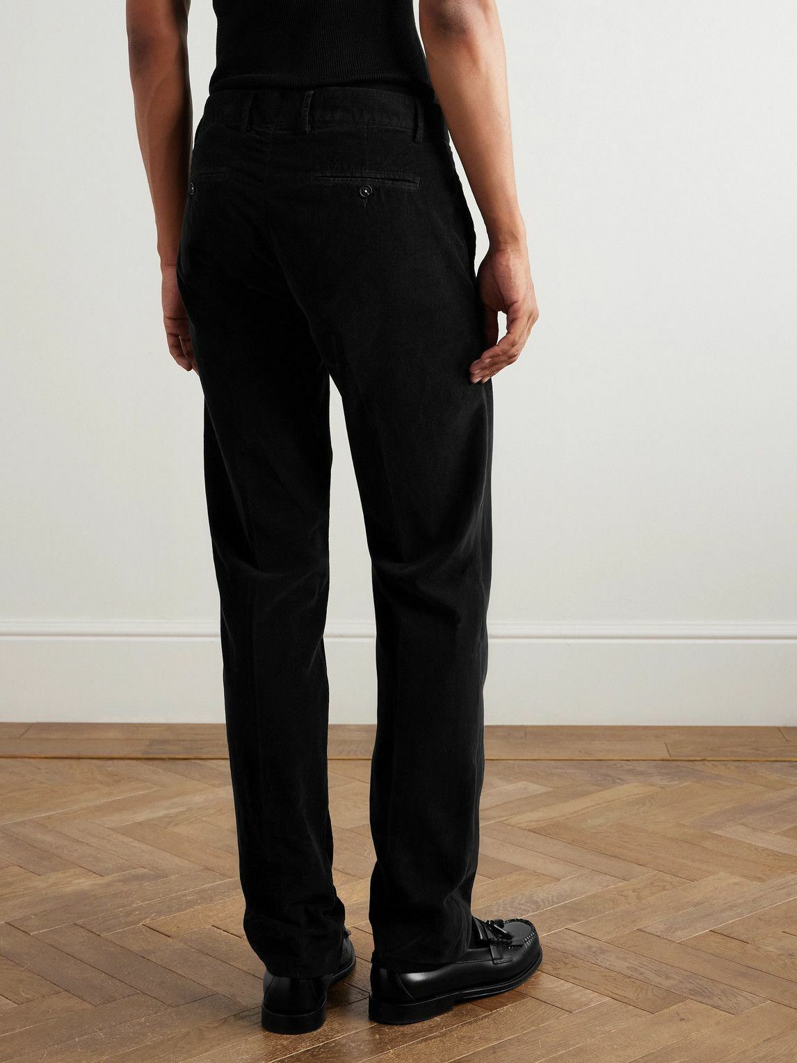Massimo Alba - Straight-Leg Cotton-Corduroy Trousers - Black
