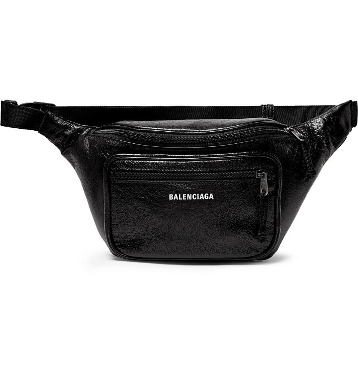Photo: Balenciaga - Arena Creased-Leather Belt Bag - Men - Black