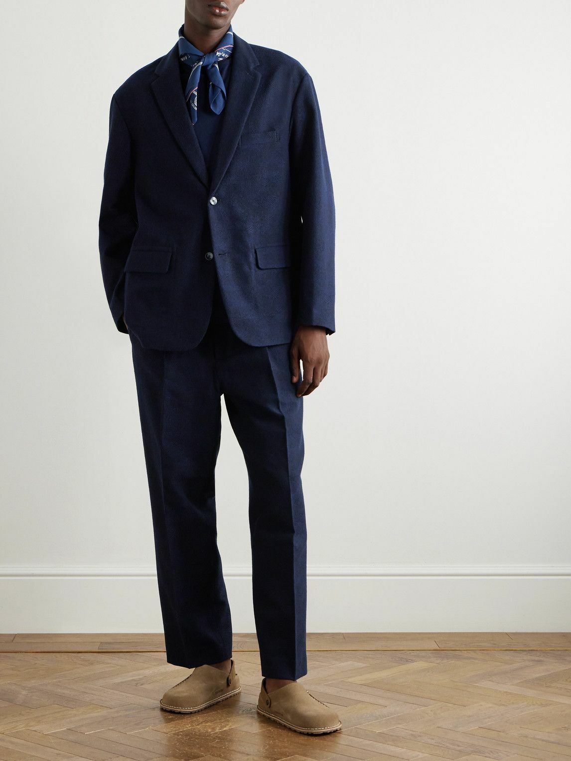 Blue Blue Japan - Cotton and Wool-Blend Jacquard Suit Jacket