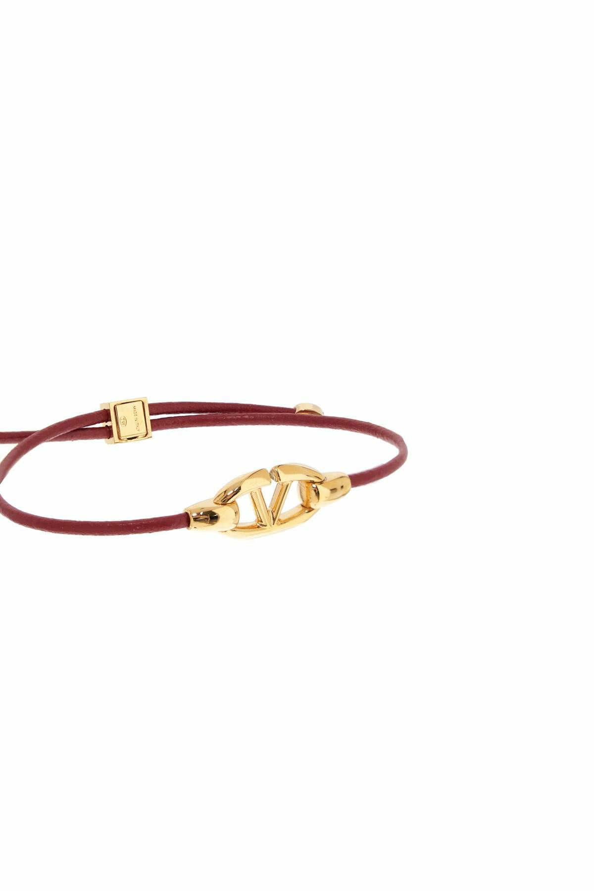 ネックレス・ペンダント Valentino Garavani Leather Bracelet With Bold Logo And Gold VALENTINO GARAVANI leather vlogo bracelet 'the bold Gold