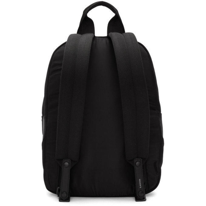 Lanvin Black Zippered Logo Backpack Lanvin