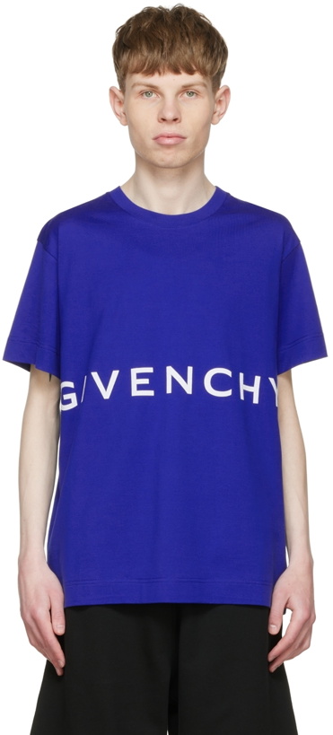 Photo: Givenchy Blue Cotton T-Shirt