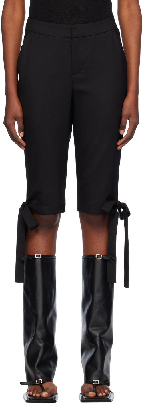 FIDAN NOVRUZOVA Black Benedict Bow Capri Trousers
