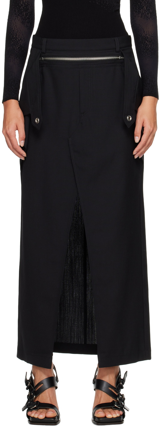 Dion Lee Black Zip Midi Skirt Dion Lee