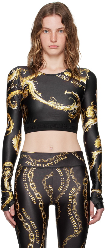 Photo: Versace Jeans Couture Black & Gold Chromo Couture Long Sleeve T-Shirt