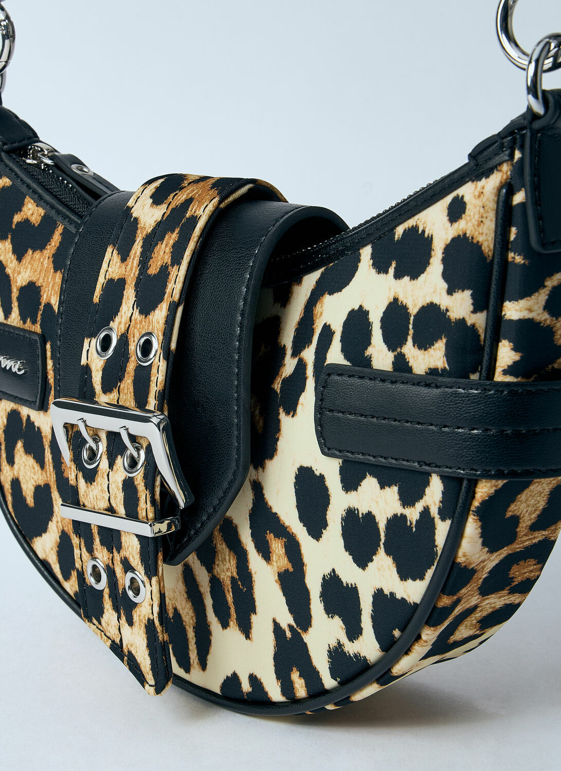 GANNI Small Leopard Bucky Crossbody Bag