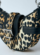 GANNI Small Leopard Bucky Crossbody Bag
