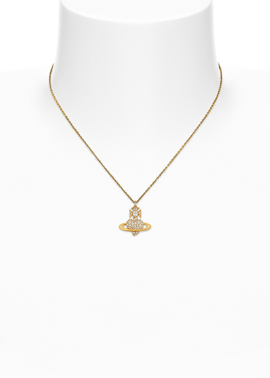 Vivienne Westwood Agnatha bas Relief Pavé Pendant Necklace - Gold - One Size
