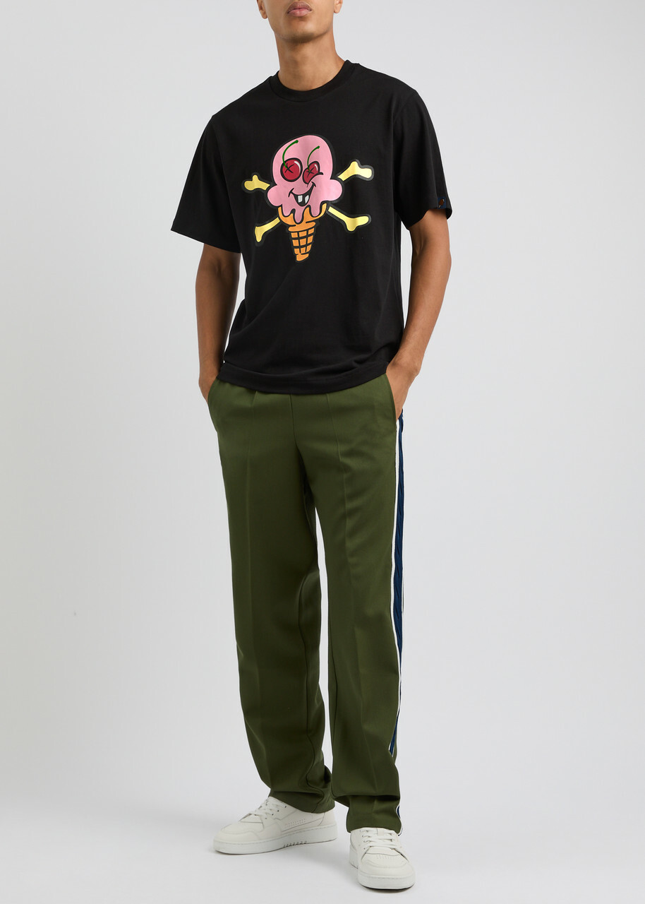 Ice Cream Cones & Bones Cotton T-shirt Black ICECREAM
