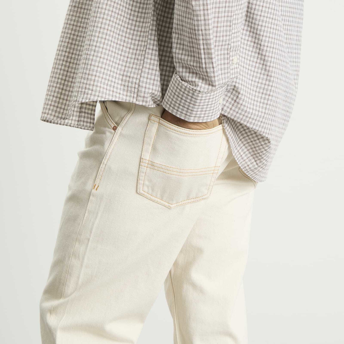 Drake's Men's 5 Pocket Selvedge Jeans in Ecru