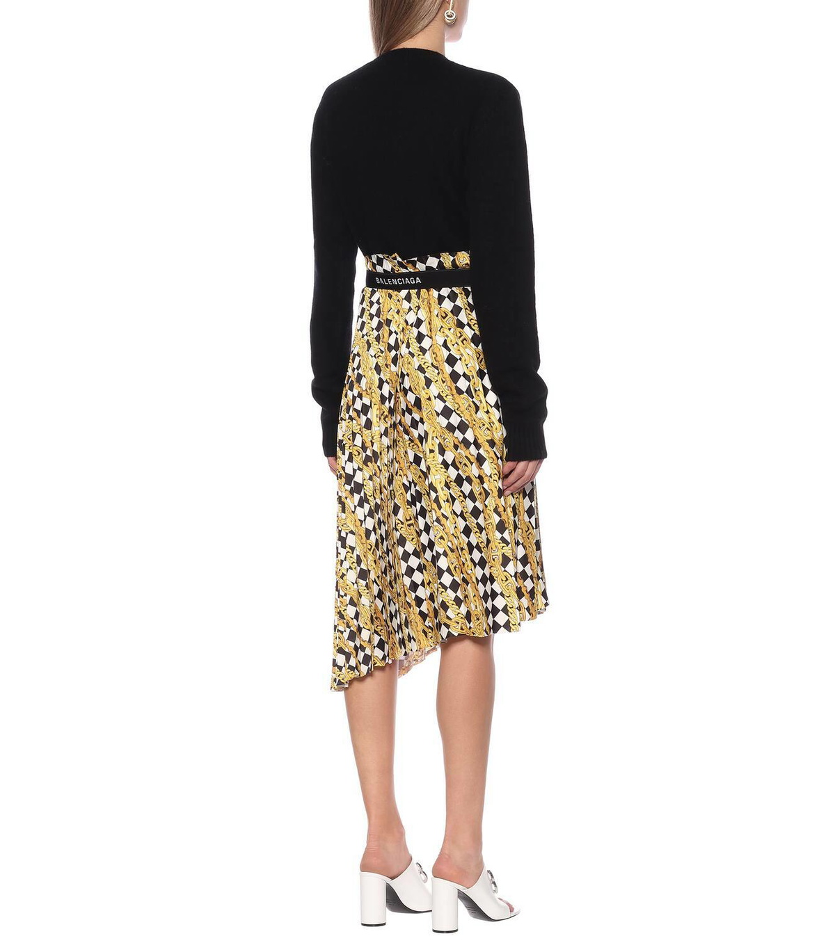 Balenciaga Chain-print wrap midi skirt