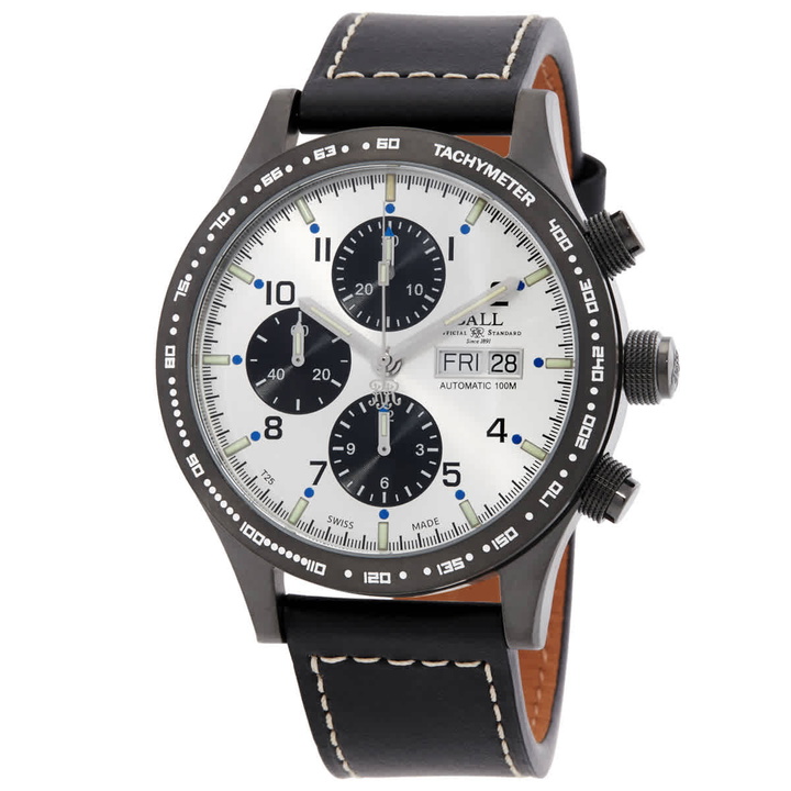 Photo: Ball Fireman Chronograph Automatic Silver Dial Mens Watch CM2192C-L8J-SL