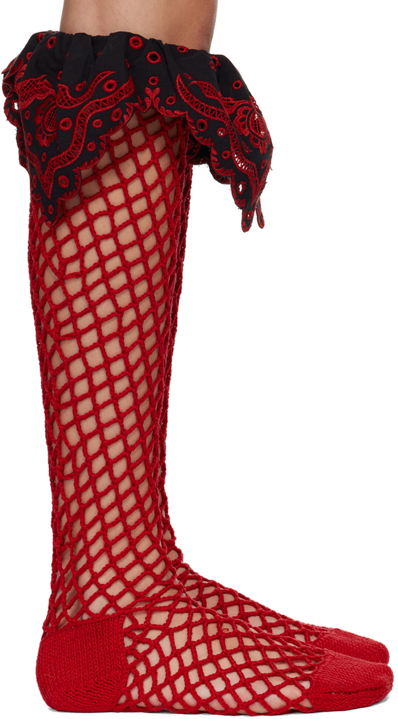 【関税込み】Chopova Lowena ブラック Crochet Net ソックス Chopova Lowena Black Lace-Up Socks Chopova Lowena