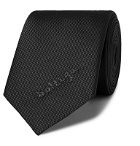 Bottega Veneta - 5.5cm Logo-Embroidered Textured-Silk Tie - Black