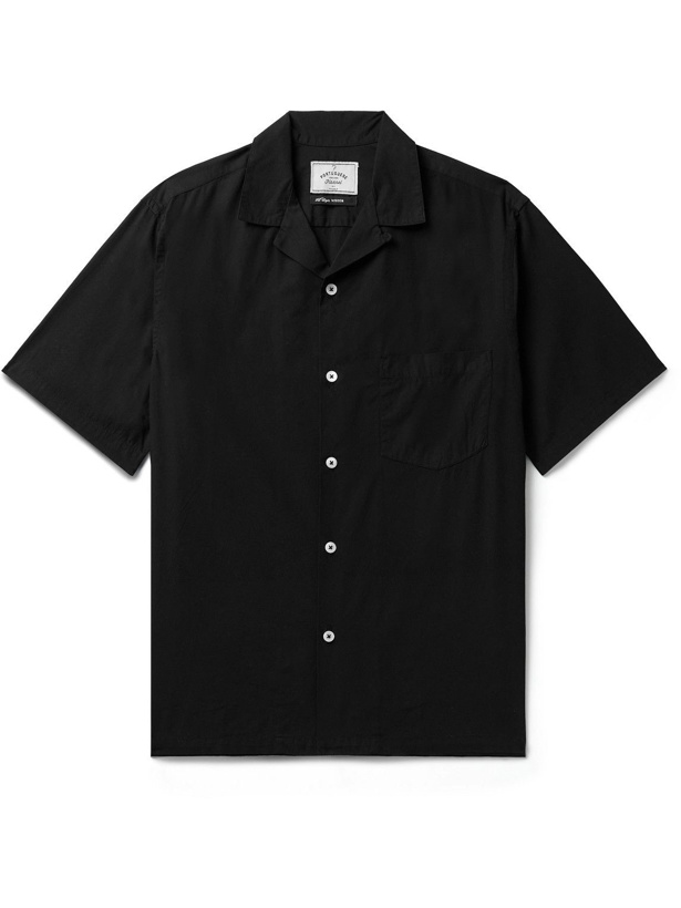 Photo: Portuguese Flannel - Dogtown Convertible-Collar Cotton-Poplin Shirt - Black
