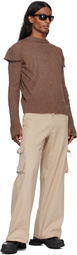 Charlie Constantinou Brown Light Knit Long Sleeve Sweater