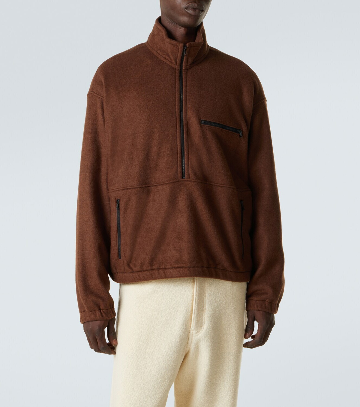 Auralee Silk fleece half-zip sweater Auralee