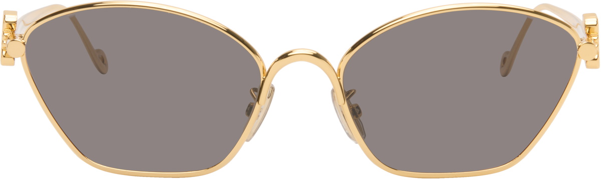 LOEWE Gold Anagram Hexagonal Sunglasses