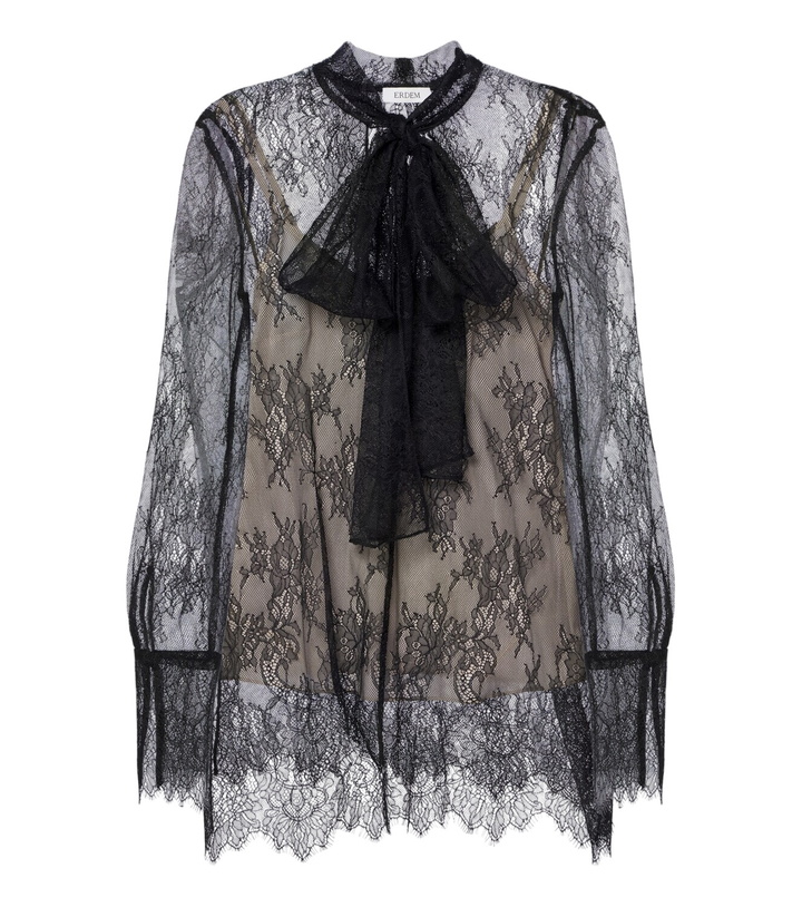 Photo: Erdem Bow-detail floral lace blouse