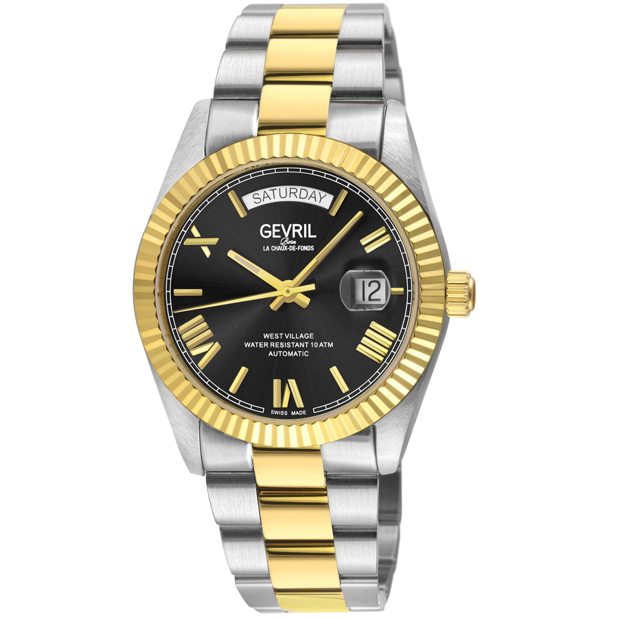 Gevril West Village Automatic Black Dial Mens Watch 48955B